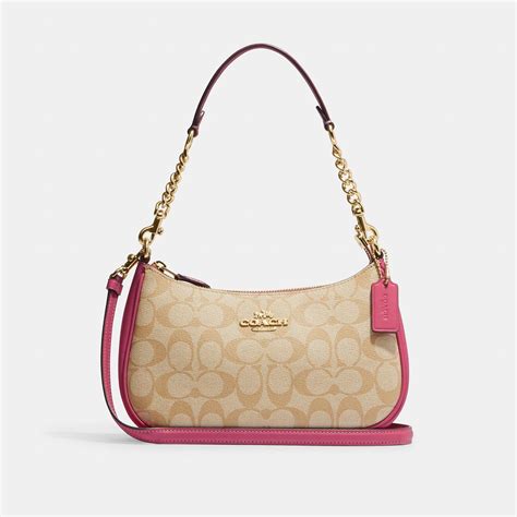 pink coach shoulder purse